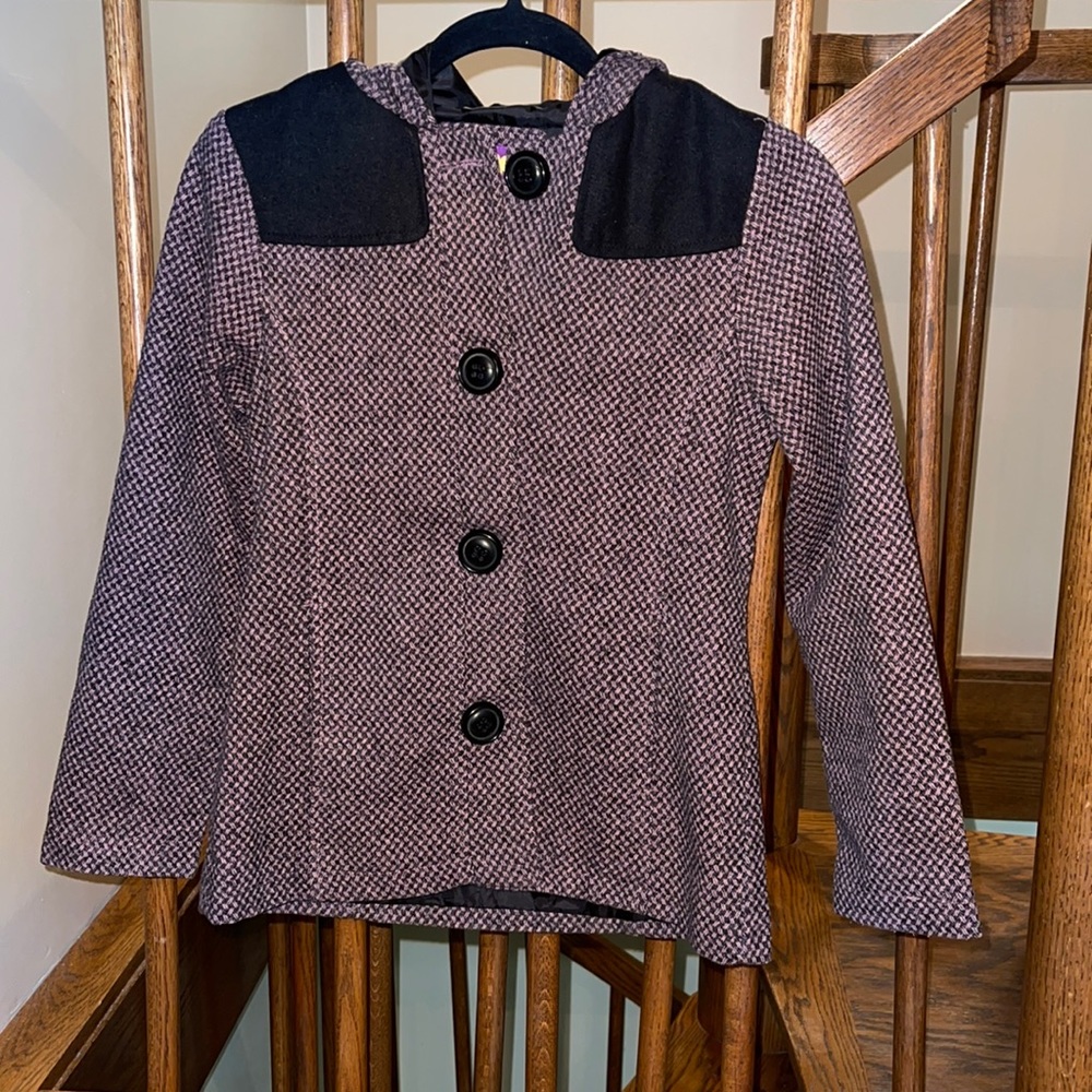 Pink Platinum girls pea coat. Size 10/12